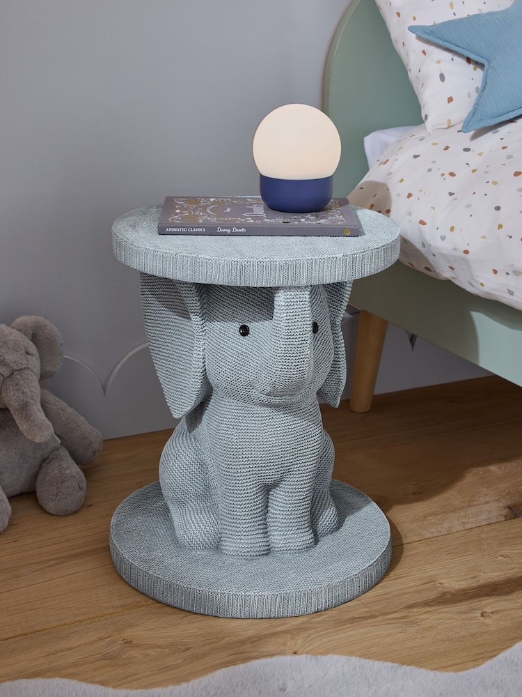 Grey Elephant Kids Bedside Table - Image 1 of 5
