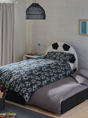 Black and White Soft Cosy Boucle Kids Football Upholstered Trundle Bed Frame - Image 1 of 7