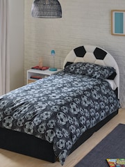 Black and White Soft Cosy Boucle Kids Football Upholstered Trundle Bed Frame - Image 2 of 7