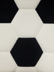 Black and White Soft Cosy Boucle Kids Football Upholstered Trundle Bed Frame - Image 5 of 7