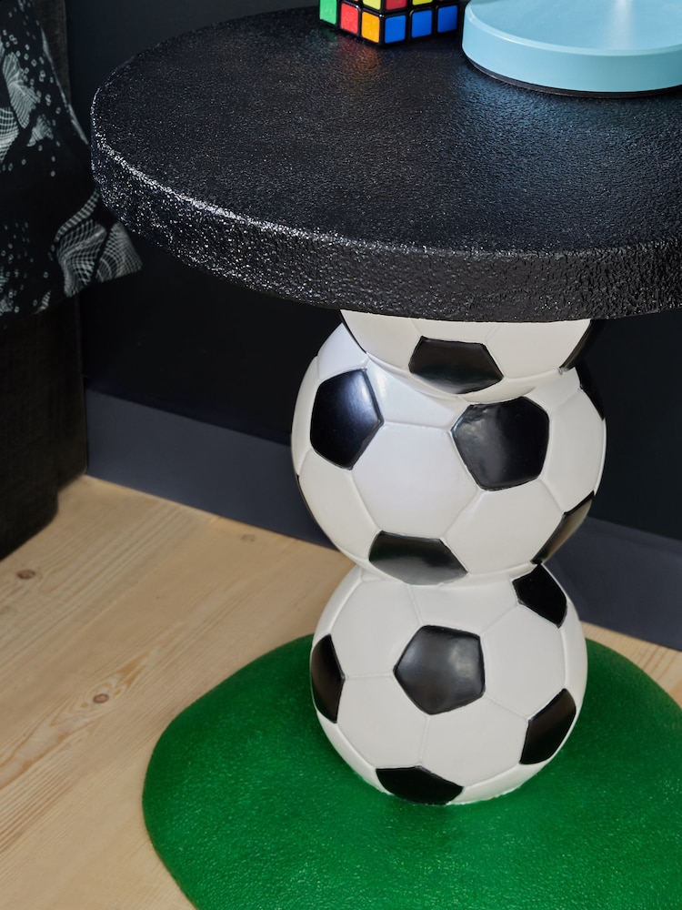Black/White Football Kids Bedside Table - Image 2 of 7 Black/White Football Kids Bedside Table - Image 2 of 7