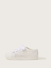 Monsoon White Lace Bridal Trainers - Image 1 of 3