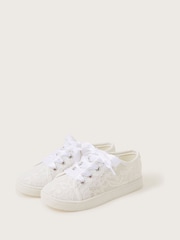 Monsoon White Lace Bridal Trainers - Image 3 of 3