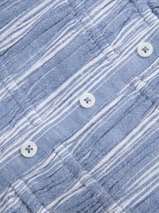 Abercrombie & Fitch Blue Stripe Linen Look Smocked Textured Cami Top - Image 3 of 3