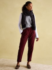 Joules Elissa Black & Grey Double-Sided Jacquard Scarf - Image 3 of 6