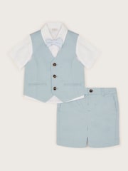 Monsoon Blue Smart 100% Cotton Shorts Set 4 Piece - Image 1 of 3