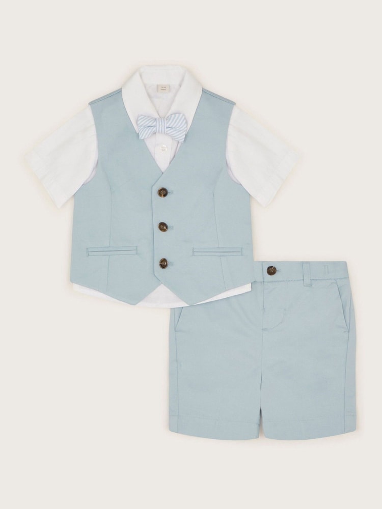 Monsoon Blue Smart 100% Cotton Shorts Set 4 Piece - Image 1 of 3