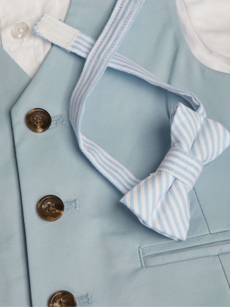 Monsoon Blue Smart 100% Cotton Shorts Set 4 Piece - Image 3 of 3