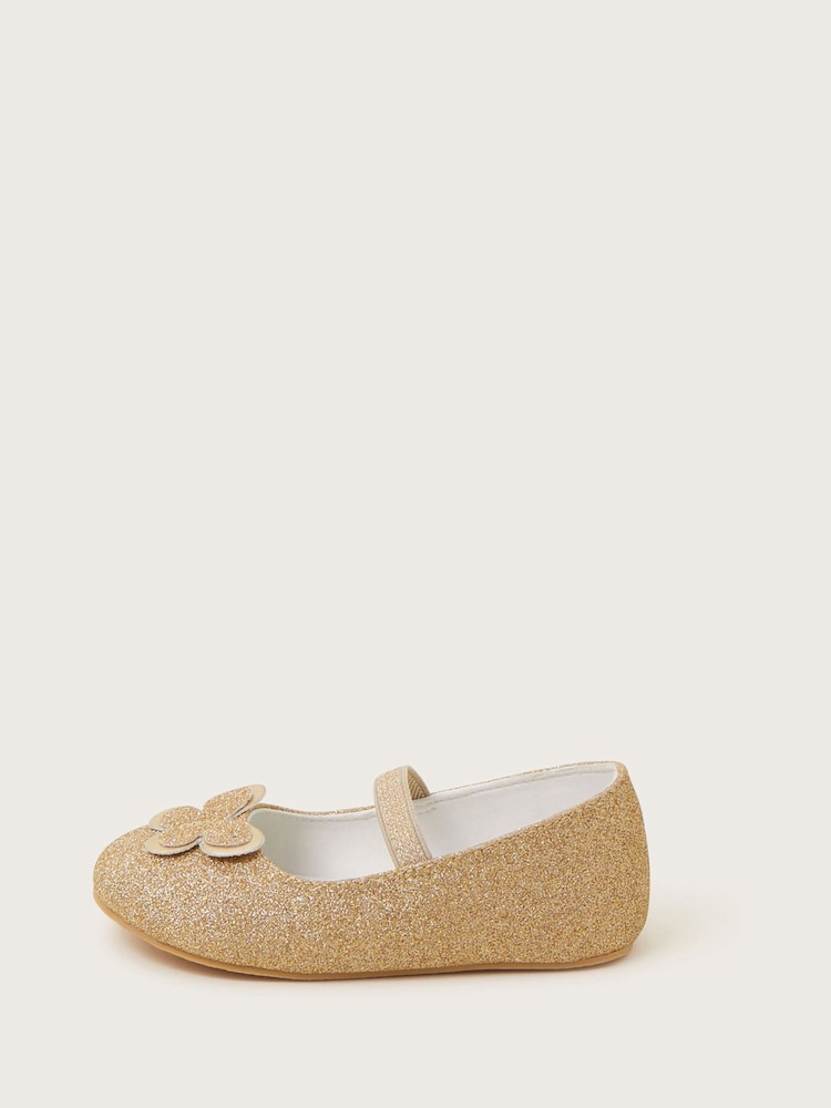 Monsoon Gold Baby Butterfly Walker Shoes - Image 1 of 3