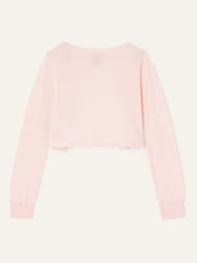 Monsoon Pink 3D Floral 100% Cotton Trim Cardigan - Image 2 of 3