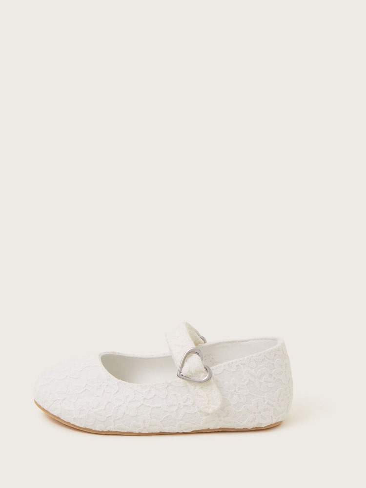 Monsoon Natural Baby Lace Walker Shoes and Bando - Image 2 of 3