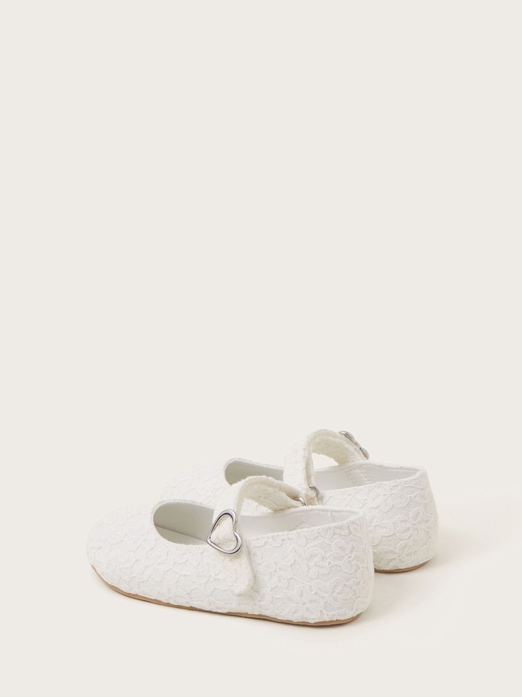 Monsoon Natural Baby Lace Walker Shoes and Bando - Image 3 of 3