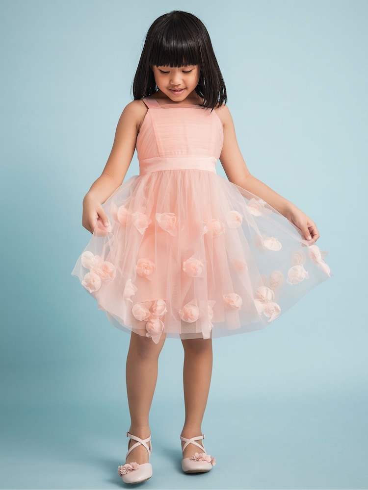 Monsoon Pink Serenata Rode 3D Dress - Image 1 of 3