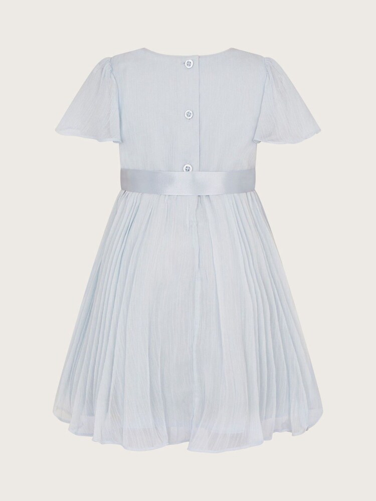 Monsoon Blue Baby Angel Pleat Sequin Dress - Image 2 of 3