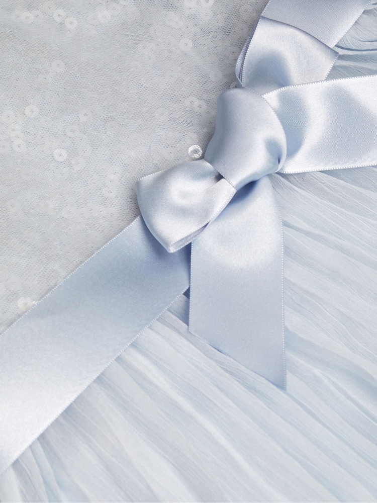 Monsoon Blue Baby Angel Pleat Sequin Dress - Image 3 of 3