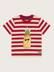 Monsoon Red Pineapple Stripe T-Shirt - Image 1 of 3