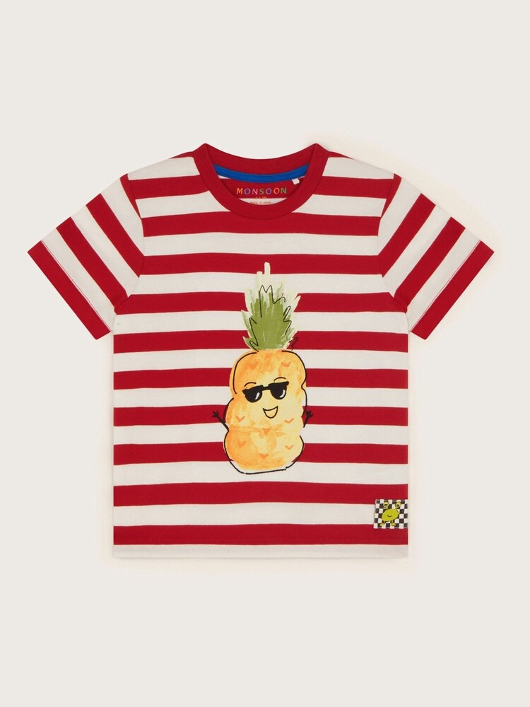 Monsoon Red Pineapple Stripe T-Shirt - Image 1 of 3