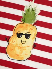 Monsoon Red Pineapple Stripe T-Shirt - Image 3 of 3