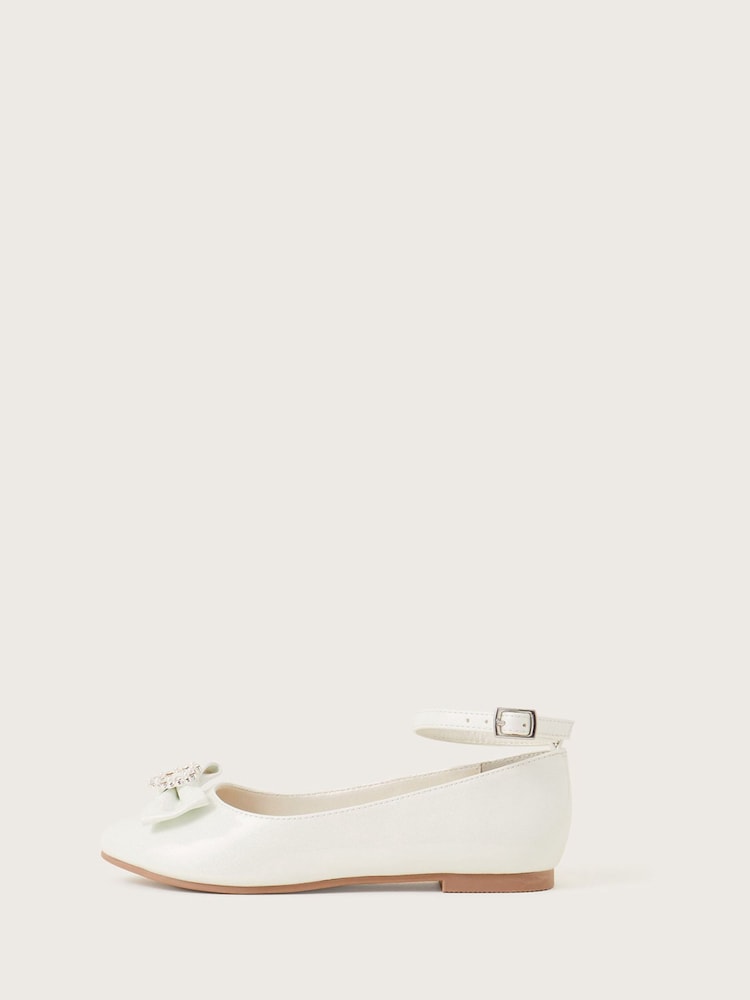 Monsoon White Tilla Heart Ballet Flats - Image 1 of 3