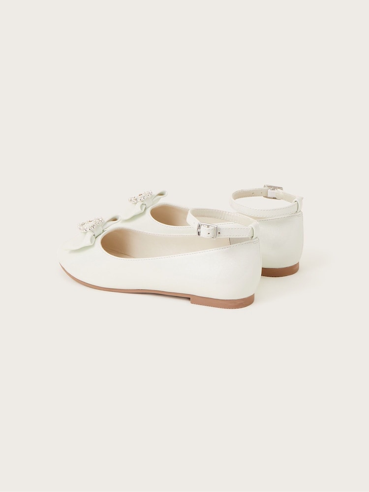 Monsoon White Tilla Heart Ballet Flats - Image 3 of 3