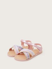 Monsoon Pink Glitter Rainbow Sandals - Image 1 of 3