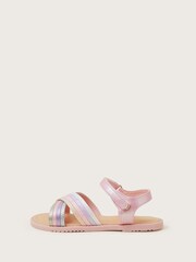Monsoon Pink Glitter Rainbow Sandals - Image 2 of 3