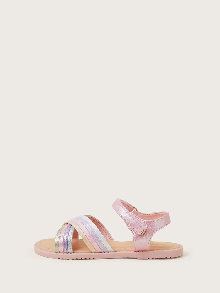 Monsoon Pink Glitter Rainbow Sandals - Image 2 of 3