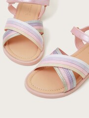 Monsoon Pink Glitter Rainbow Sandals - Image 3 of 3