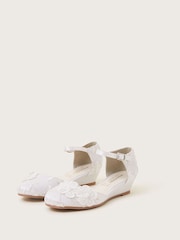 Monsoon Natural Essie Lace Flower Wedges - Image 1 of 3