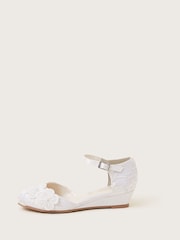 Monsoon Natural Essie Lace Flower Wedges - Image 2 of 3