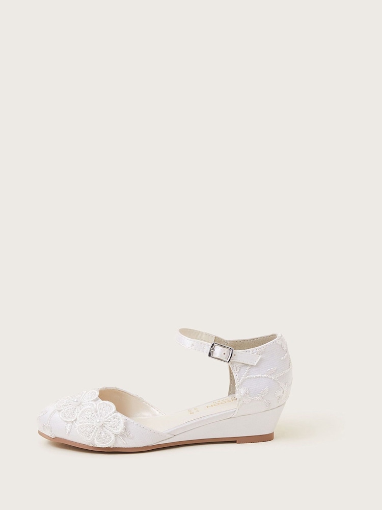 Monsoon Natural Essie Lace Flower Wedges - Image 2 of 3