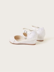 Monsoon Natural Essie Lace Flower Wedges - Image 3 of 3