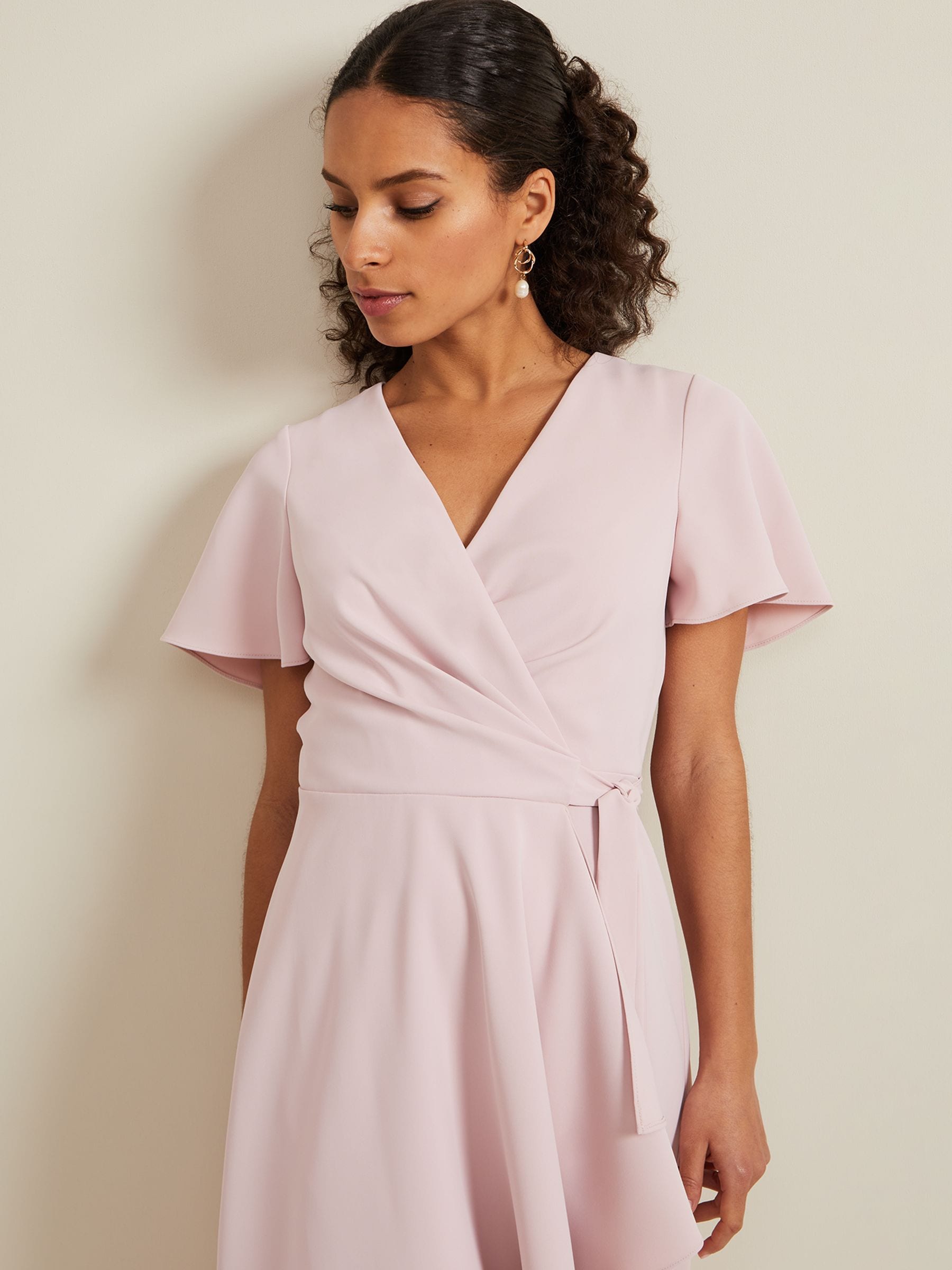 激安大特価！ Julissa Petite Petite Pink Eight Phase Buy Frill Dress Wrap ワンピース
