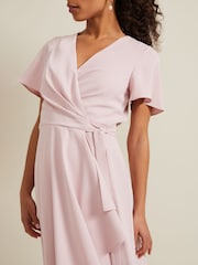 Phase Eight Pink Petite Petite Julissa Frill Wrap Dress - Image 5 of 6