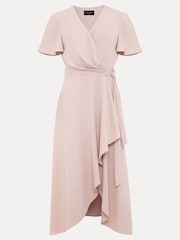 Phase Eight Pink Petite Petite Julissa Frill Wrap Dress - Image 6 of 6