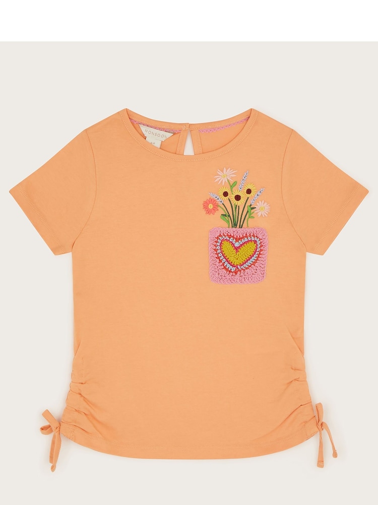 Orange - Monsoon Crochet Pocket 100% Cotton Top - Bild 1 von 3