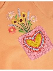 Orange - Monsoon Crochet Pocket 100% Cotton Top - Bild 3 von 3