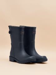 Joules Wistow Navy Blue Adjustable Mid Calf Wellies - Image 1 of 6