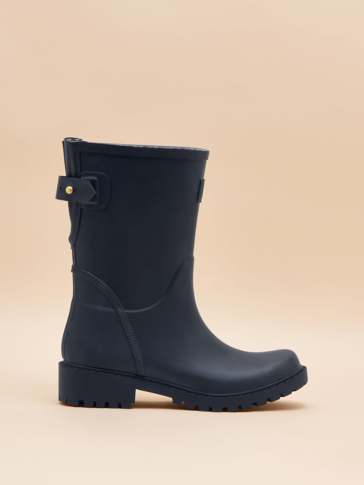 Joules Wistow Navy Blue Adjustable Mid Calf Wellies - Image 3 of 6