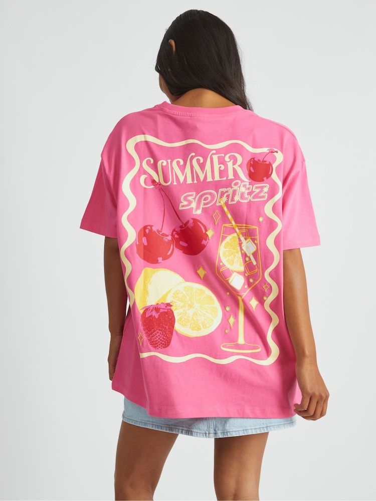 Skinnydip Pink Summer Spritz T-Shirt - Image 2 of 4