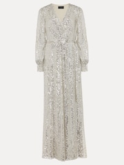 Phase Eight Metallic Petite Amily Sequin Maxi Dress - Image 7 of 7