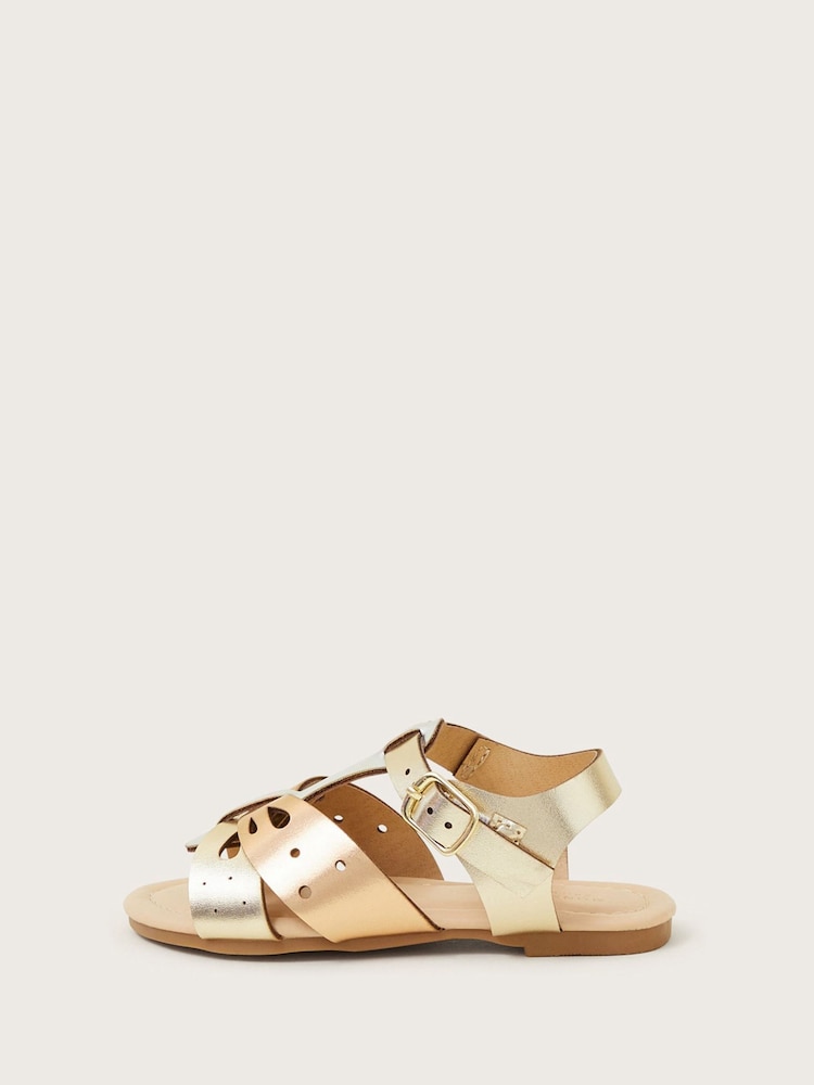 Monsoon Gold Baby Butterfly Sandals - Image 2 of 3