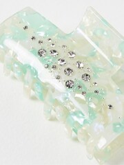 Oliver Bonas Green Carmel Jewel Hair Claw Clip - Image 3 of 5