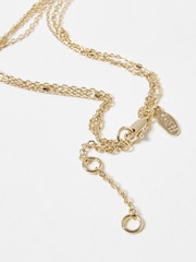 Oliver Bonas Gold Tone Stella Heart, Flower And Pearl Layered Pendant Necklace - Image 4 of 4