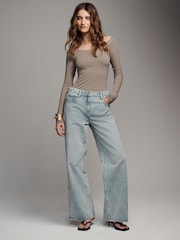 The Set Black/Nude/White 3 Pack Bardot Long Sleeve Tops - Image 5 of 11