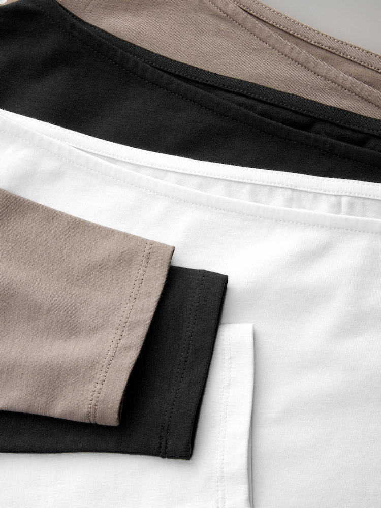 The Set Black/Nude/White 3 Pack Bardot Long Sleeve Tops - Image 6 of 6 The Set Black/Nude/White 3 Pack Bardot Long Sleeve Tops - Image 6 of 6