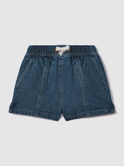 Reiss Blue Marloe 4-9 yrs Drawstring Denim Shorts - Image 2 of 4