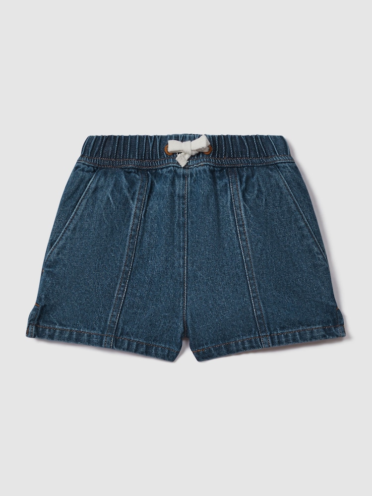 Reiss Blue Marloe 4-9 yrs Drawstring Denim Shorts - Image 2 of 4