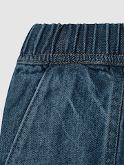 Reiss Blue Marloe 4-9 yrs Drawstring Denim Shorts - Image 4 of 4
