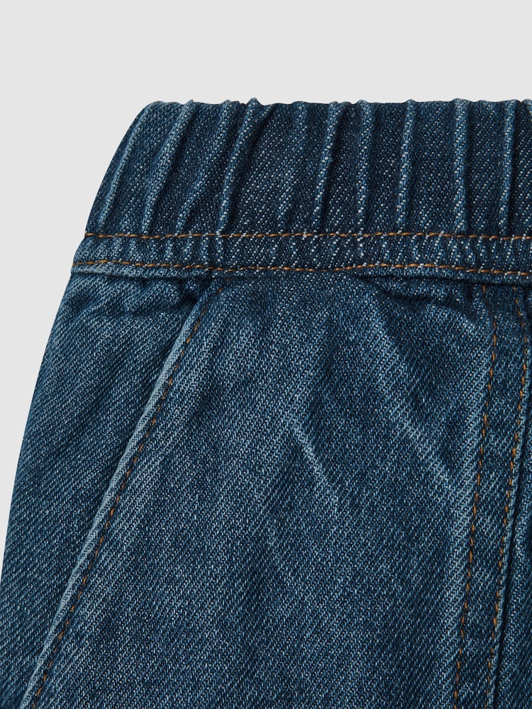 Reiss Blue Marloe 4-9 yrs Drawstring Denim Shorts - Image 4 of 4